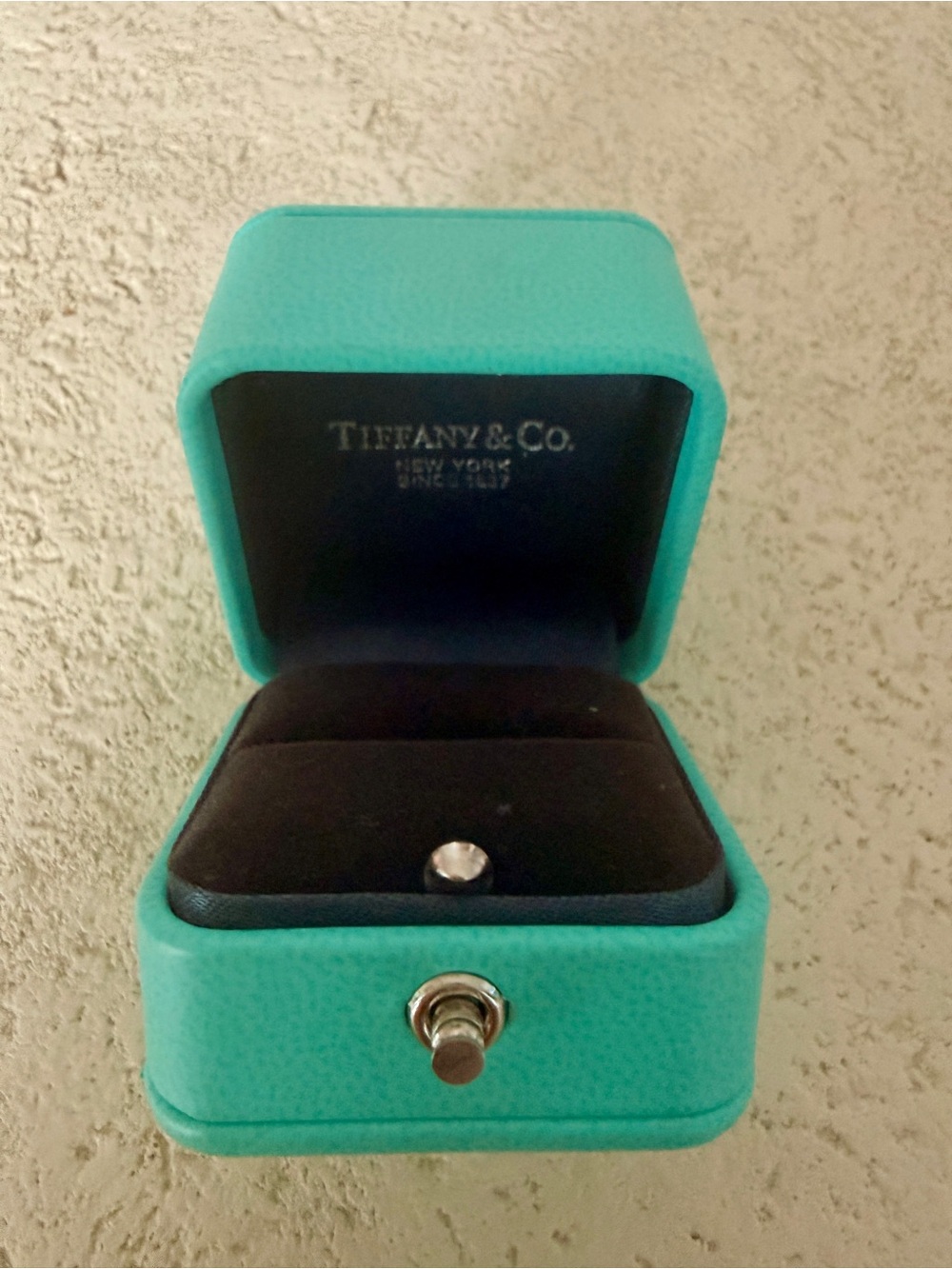 Tiffany & Co. Ring Box in Tiffany Blue with Black Interior